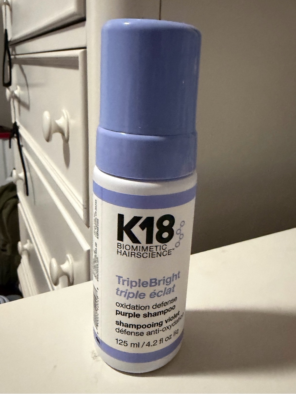 K18 TripleBright oxidation defense purple shampoo